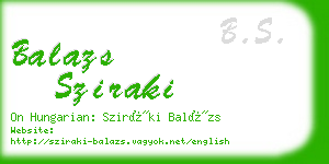 balazs sziraki business card